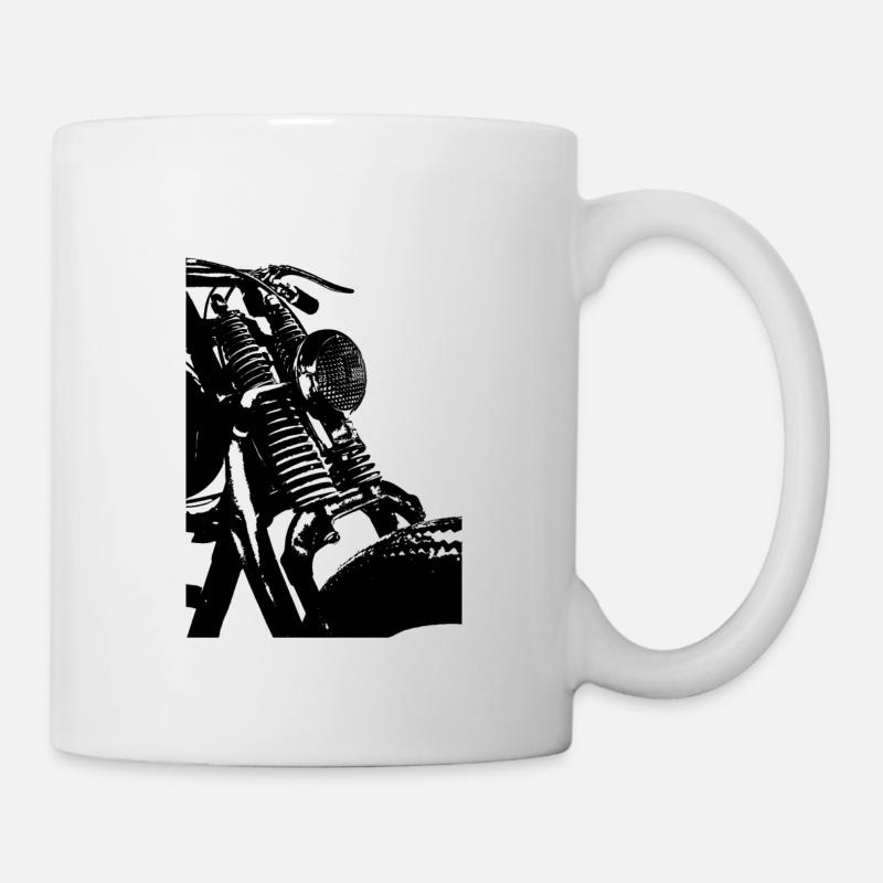 Gros plan moto idée cadeau motard anniversaire - Mug blanc - blanc