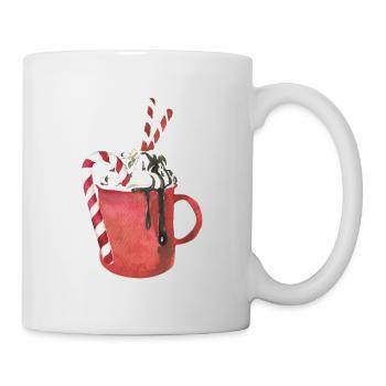 Heiße Schokolade und Marshmallows - Tasse - Weiß - Rechts