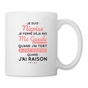 Je suis Niçoise - Je ferme pas ma gueule - Mug blanc - blanc - Droite