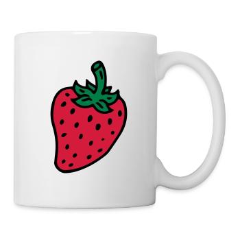 Erdbeere Strawberry Beere - Tasse - Weiß - Rechts