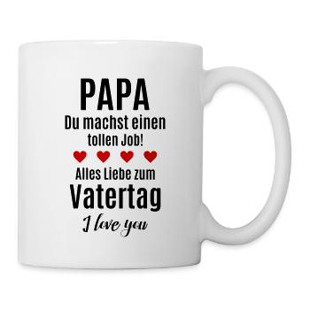 Bester Papa Kind gratulieren Glückwunsch Vatertag - Tasse - Weiß - Rechts