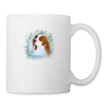 Canaan, chien, graffiti, beige, peinture, bleu - Mug blanc - blanc - Droite
