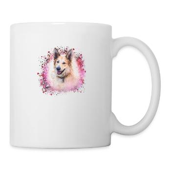 Chinook, dog, graffiti,pink,painting, - Mug - white - Right