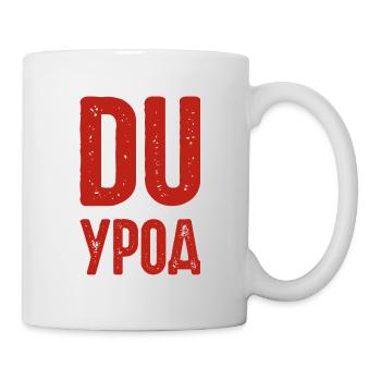 Du Freak! Spruch auf Russisch Russak Russland für - Tasse - Weiß - Rechts