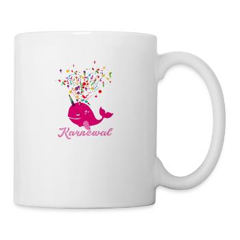 karnewal,wal,konfetti,karneval,walfisch - Tasse - Weiß - Rechts