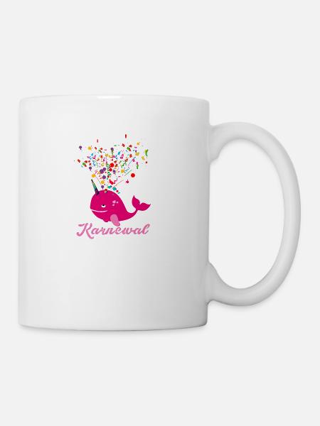 karnewal,wal,konfetti,karneval,walfisch - Tasse - Weiß