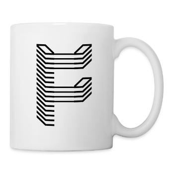 Einzigartiger Buchstabe F Logo Design "Schwarz" - Tasse - Weiß - Rechts