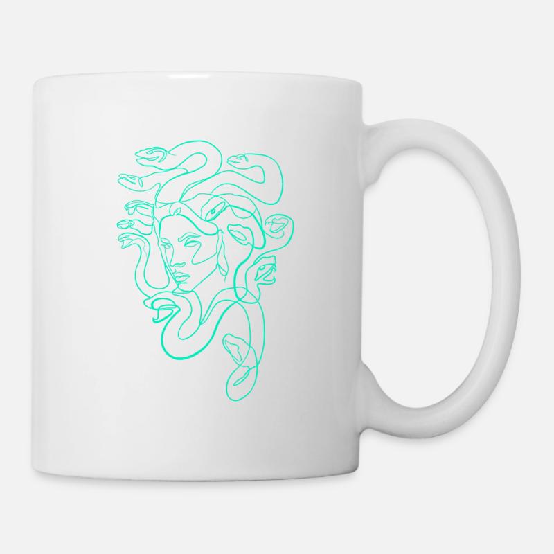 Médusa single line - Mug blanc - blanc