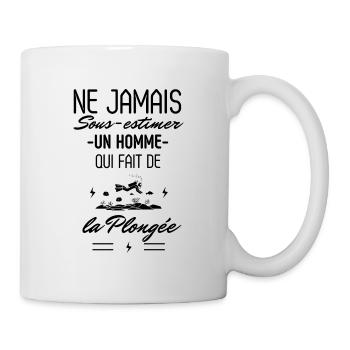 Ne jamais Sous estimer un Homme Plongeur - Mug blanc - blanc - Droite