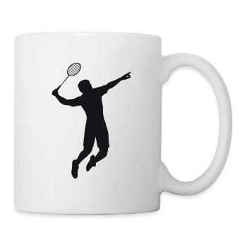 Badminton player Silhouette Badminton - Mug - white - Right