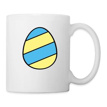 Oeuf de Pâques rayé - Mug blanc - blanc - Droite