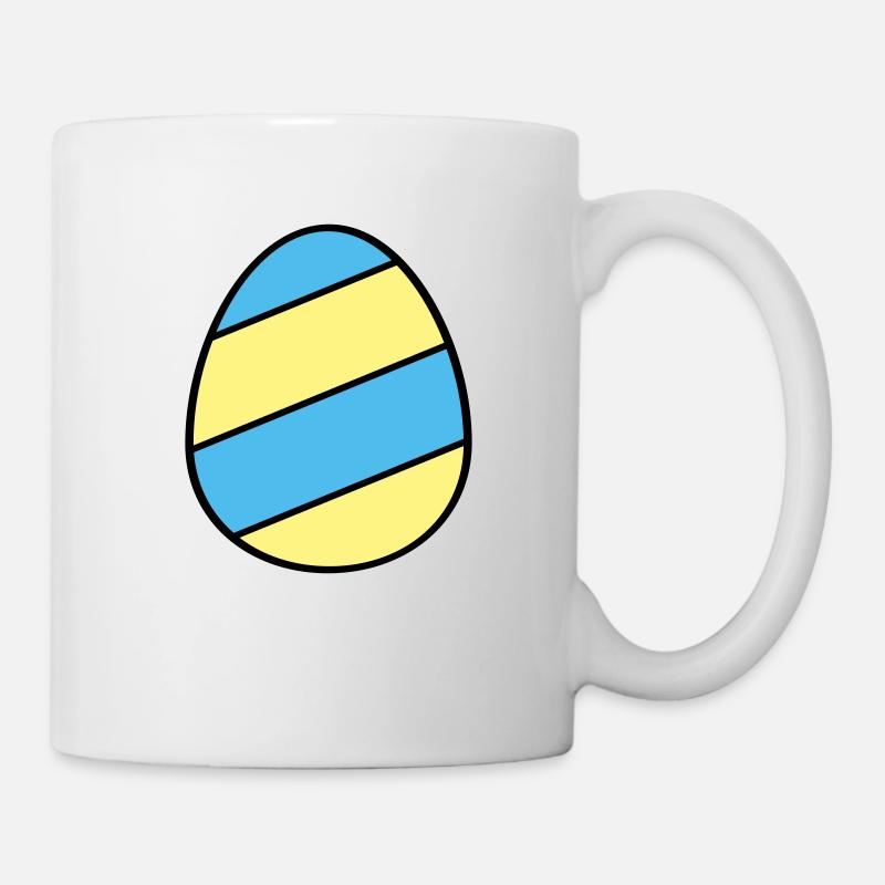 Osterei gestreift - Tasse - Weiß