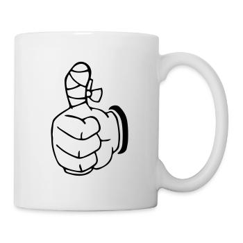 Daumen hoch Handwerker Geschenkidee - Tasse - Weiß - Rechts