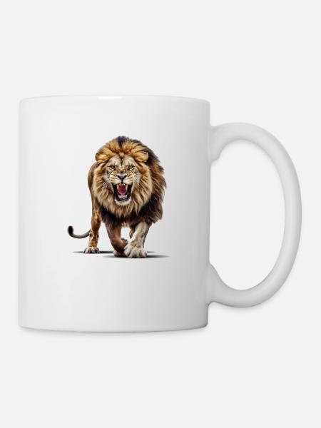realistic lion - Mug - white
