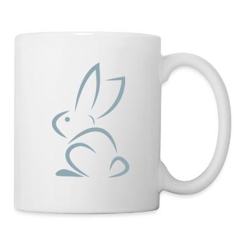 lapin bleu - Mug blanc - blanc - Droite