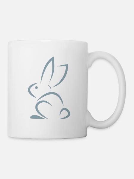 blaues Kaninchen - Tasse - Weiß