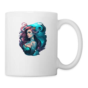 Sirène avec tatouage - Mug blanc - blanc - Droite