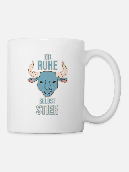 Sternzeichen Stier Horoskop Tier - Tasse - Weiß