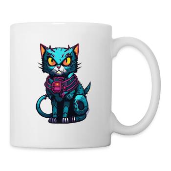 Cyberpunk Astrokatze - Tasse - Weiß - Rechts