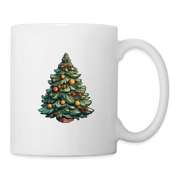 Weihnachtsbaum - Christbaum dekoriert - Tasse - Weiß - Rechts