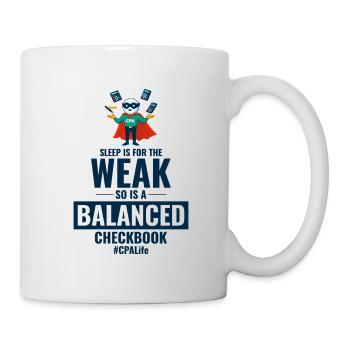 Super-héros CPA : jongler avec les calculatrices avec un clin d’œil - Mug blanc - blanc - Droite
