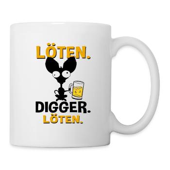 Löten Digga Löten Bier Hund - Tasse - Weiß - Rechts