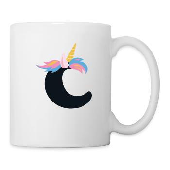 Einhorn-Buchstabe Regenbogenstyle "C" | be unique - Tasse - Weiß - Rechts