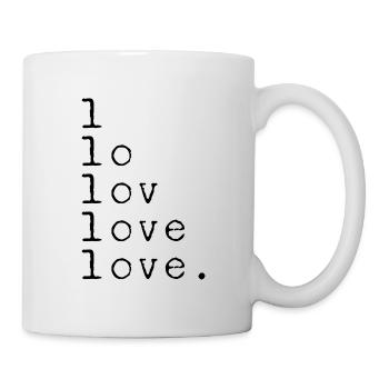 L LO LOV AMOUR AMOUR. Noir de déclaration - Mug blanc - blanc - Droite