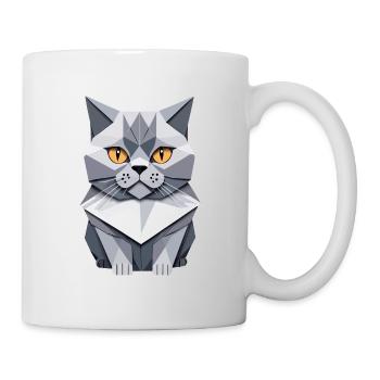 British Shorthair Cat Origami - Mug - white - Right