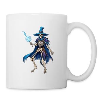 Skeleton magician fantasy illustration - Mug - white - Right