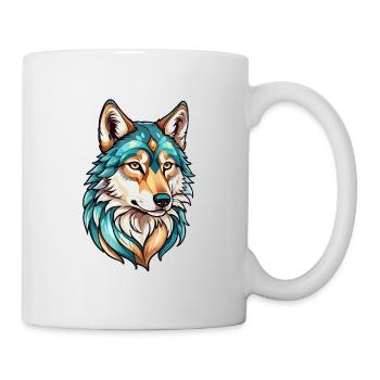 Wolf Fantasy Illustration - Mug - white - Right