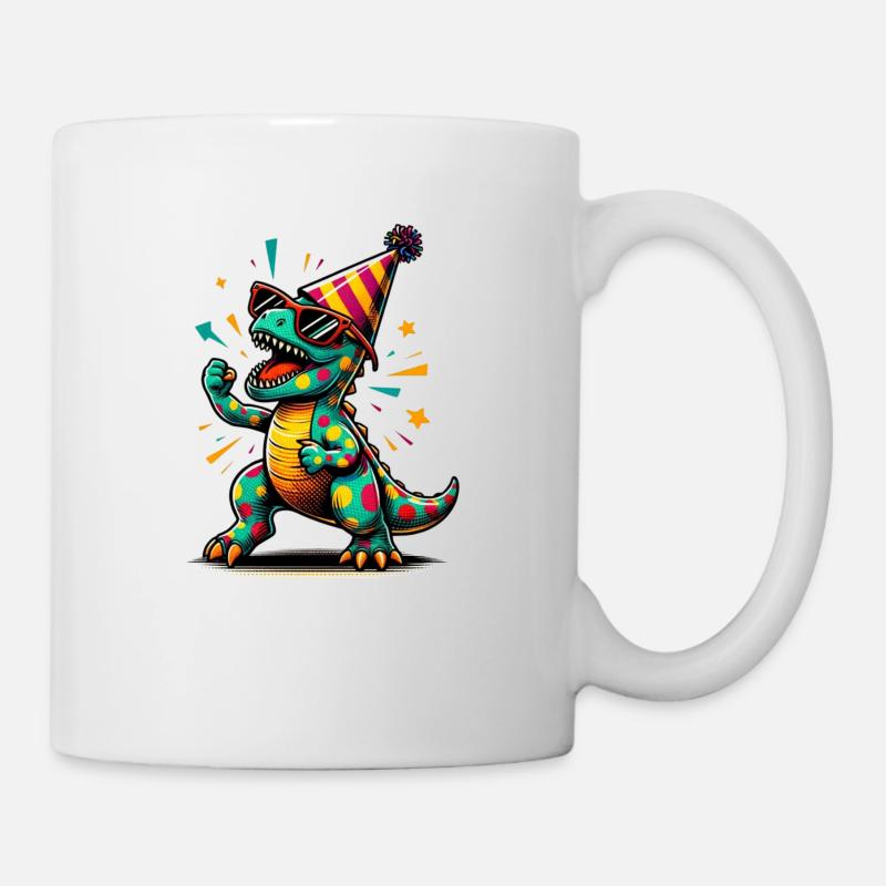 Dino de fête - Mug blanc - blanc