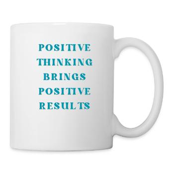 La pensée positive donne des résultats positifs - Mug blanc - blanc - Droite
