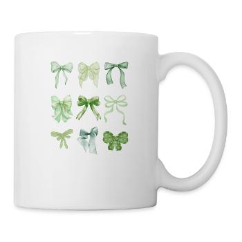 Grüne Schleifen - Tasse - Weiß - Rechts