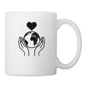 Beschützer der Erde – Herz für unseren Planeten - Tasse - Weiß - Rechts