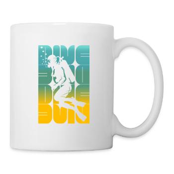 Diving taucher scuba silhouette - Tasse - Weiß - Rechts