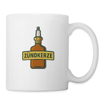 Zündkerze Schnapsflasche - Tasse - Weiß - Rechts