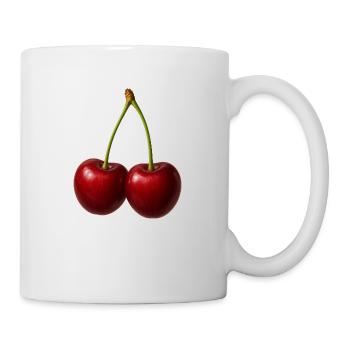 Kirschen - Tasse - Weiß - Rechts