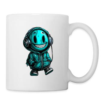 Listening to Music Headphones Laughing Face - Mug - white - Right