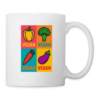 Vegan Popart - Tasse - Weiß - Rechts