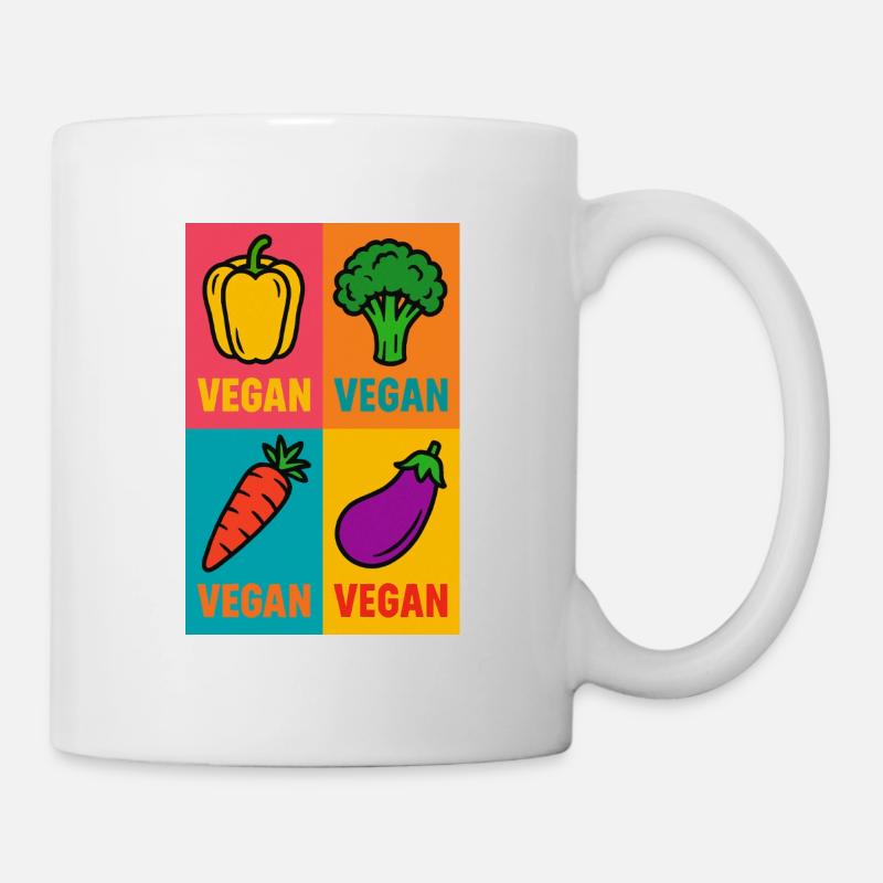 Vegan Popart - Tasse - Weiß