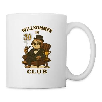 Willkommen im 30 Club – Elegantes Faultier-Shirt - Tasse - Weiß - Rechts