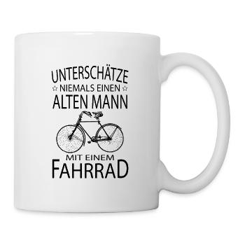 Fahrrad Herren Alten Mann Fahhrad Herren - Tasse - Weiß - Rechts