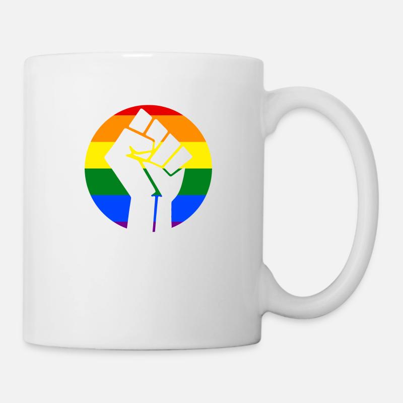 Rainbow Fist Circle - Tasse - Weiß