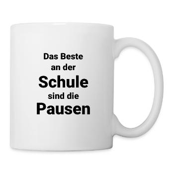 Schule Schüler Pausen Lernen - Tasse - Weiß - Rechts