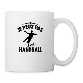 Je peux pas j'ai Handball - Mug blanc - blanc - Droite