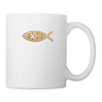 Christian Design Jésus mis à l’intérieur du symbole du poisson - Mug blanc - blanc - Droite
