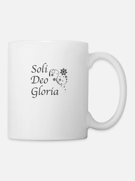 Christian Design Soli Deo Gloria meaning Glory to - Mug - white