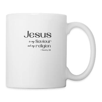 Christian Design Jesus is my Saviour, not my - Mug - white - Right