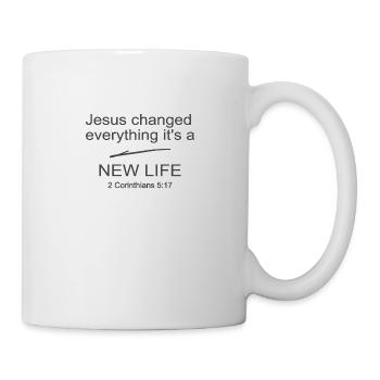 Christliches Design Es ist ein neues Leben 2 Korinther 5 - Tasse - Weiß - Rechts